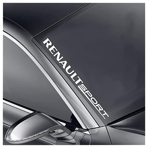 Adhesivo genérico para parabrisas delantero, 55 cm, apto para Renault Sport Tuning Auto Parabrisas Racing aspecto deportivo (blanco)
