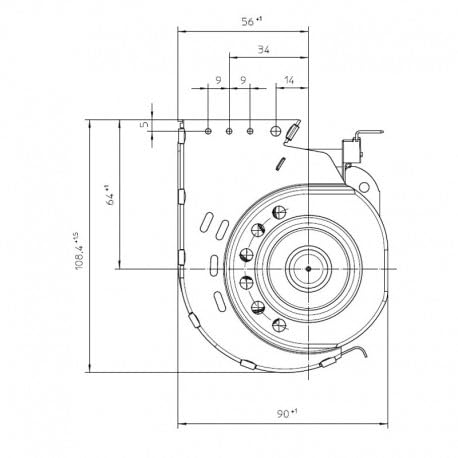 Ventilador tangencial EBM QLN65/0024A59-3025LH-81 Motor Izquierdo