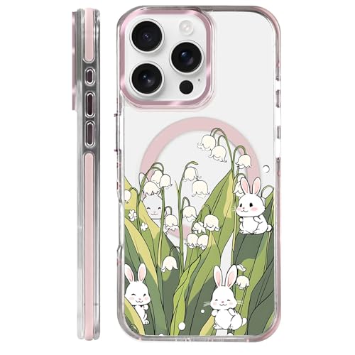 Coque iPhone 16 Pro MagSafe transparente antichoc motif lapin pour protection photo