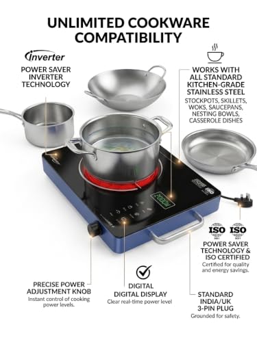 Image of Surya Ivansh 2500W Infrared Cooktop | All Utensil Friendly | 4 Hours Timer | Overheating Protection | 1 Year Warranty