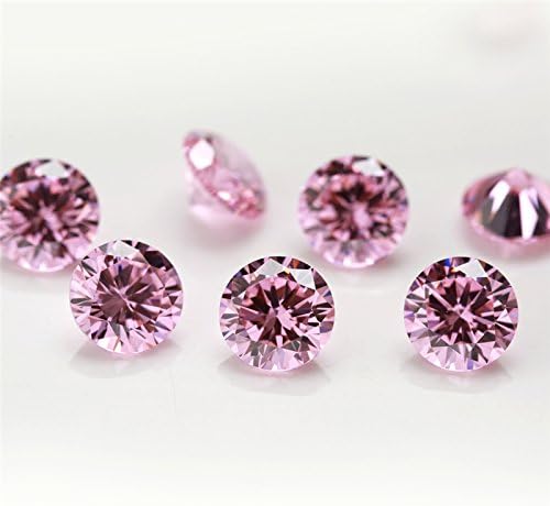 50PCS 5.0mm AAAAA Round Machine Cut Pink Loose CZ Stones Cubic Zirconia (5.0mm 100pcs)