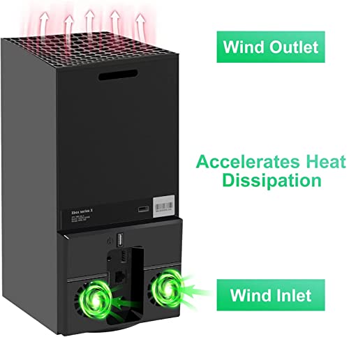 Linkstyle Vertical Cooling Fan For Xbox Series X, Usb Powered Cooling Stand Cooling System Accessories With Dual Fans And External Usb Port For Xbox Series X Console (Only For Xbox Series X) #TOP3
