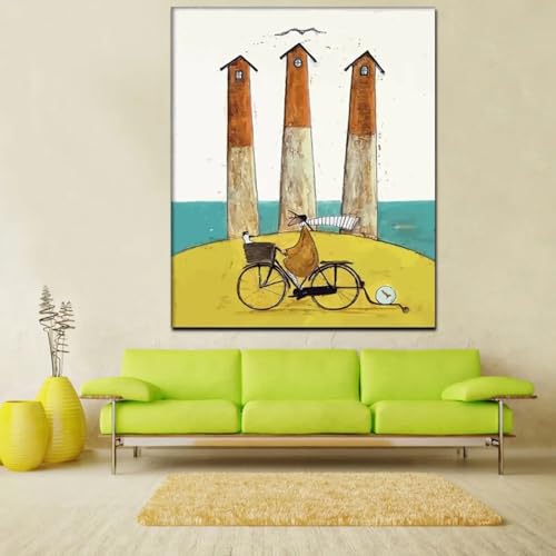 Toile minimaliste phare pour revitaliser un mur blanc de salon
