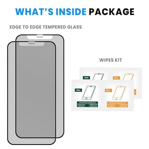 Image of FIRST MART Military-Grade Matte Anti-Glare Tempered Glass for iPhone 12 and iPhone 12 Pro (6.1 Inch) With Installation Kit | Edge to Edge Coverage |Anti Glare, Bubble-Free [2 Pack]