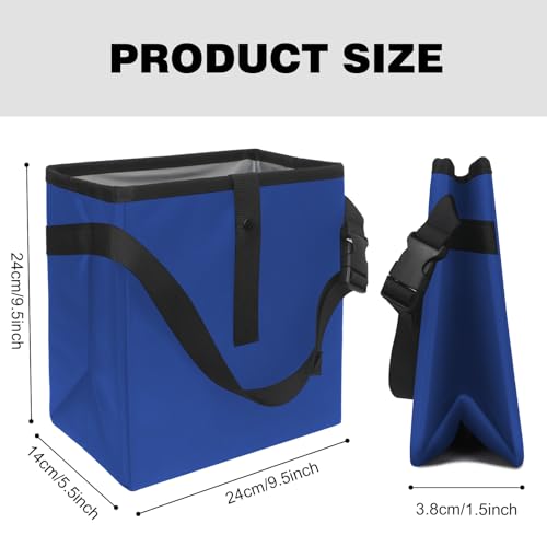 Image of Homelove Car Trash Can, Leak-Proof Waterproof Trash Bin Collapsible Portable Auto Garbage Bag Large Capacity Trashcan Storage Bag Multipurpose Car Organizer Hanging (Blue)