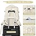 Sinaliy Travel Backpack, 40L 17 inch Laptop Waterproof Backpack Carry on Flight Approved, Personal Item Travel Bag, Casual Daypack for College, Business, Weekend, Work, Beige