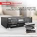 Pyle Dual Stereo Cassette Tape Deck - Clear Audio Double Player Recorder System w/ MP3 Music Converter, RCA for Recording, Dubbing, USB, Retro Design - For Standard / CrO2 Tapes, Home Use - PT659DU