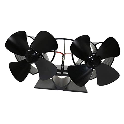 joyMerit 8-Blade Twin Fan Powered Stove Fan for Wood/Log Burner