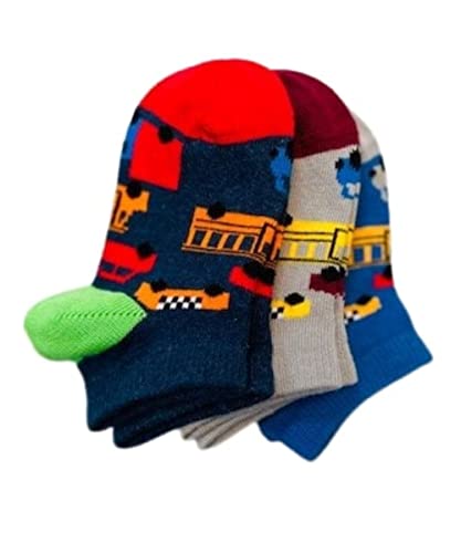 Toddler Ankle Socks - 3 Pair Pack Gift Box in Assorted Themes, Ages 1-4 Years - Soft, Breathable Combed Cotton