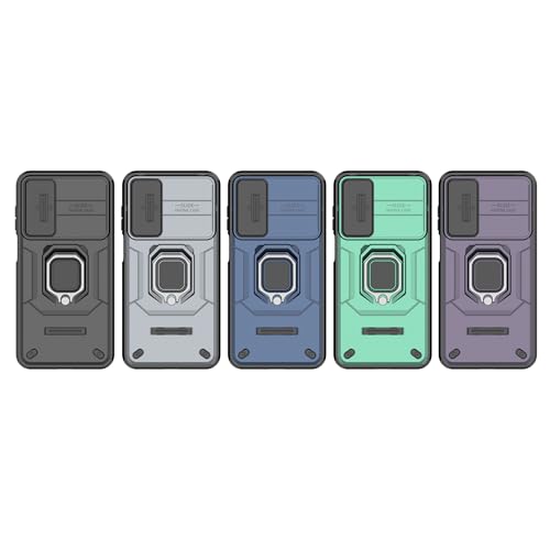 Image of Thermoplastic Polyurethane Camshield Pro Case With Slide Camera Protection And Ring Stand Bumper Back Case Cover For Samsung Galaxy M35 5G (Blue)