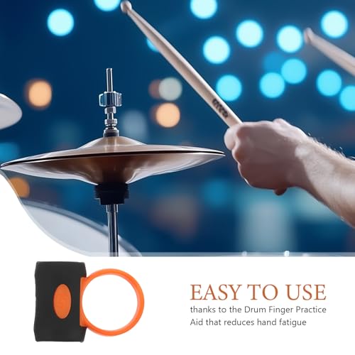 ERINGOGO 2 piezas Baquetas Control Clips - Antideslizantes 5A, Anillos Controlador de Giros para Baquetas, Controlador Rotativo para Bateristas para Práctica en Banda, Naranja y Negro miniatura 7