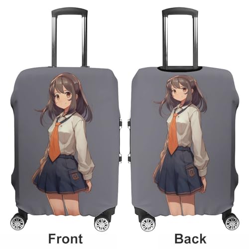 Washable Luggage Case Cover Anime Girl in Skirt Printed Luggage Cover Protector Elastic Suitcase Protector Anti-Scratch Suitcase Cover for L (26-28 inches) Luggage3