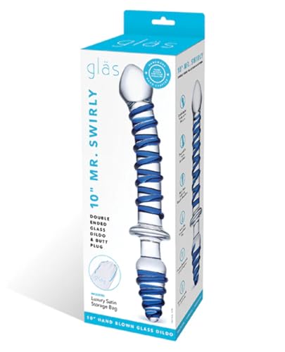 Glas Mr Swirly Dildo, Transparent, 10-Inch