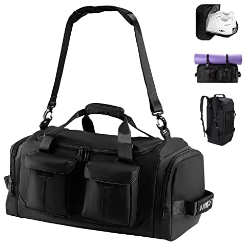 Jueachy Sports Gym Bag with Shoes Compartment & Wet Pocket, Large Capacity Travel Duffle Bag, Waterproof Luggage Holdall Bag with Shoulder Strap & Backpack Function for Fitness Workout Women Men Cover