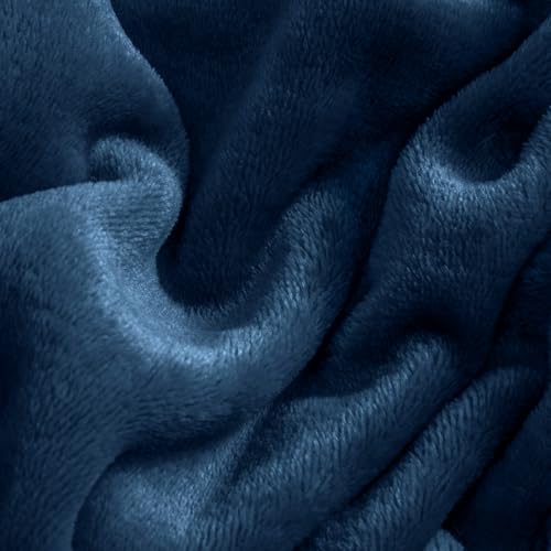 Image of BEDELITE Flannel Sheets Twin Size Navy - Super Soft Fleece Sheets Set Fluffy Extra Plush, 3 Piece(Include Fitted Sheet, Flat Sheet, 1 Pillowcase)