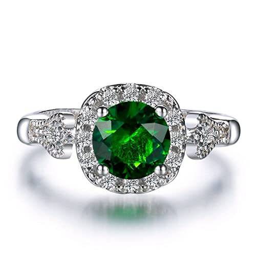 Bague émeraude argent 925 véritable sans nickel pour peaux sensibles de mariage