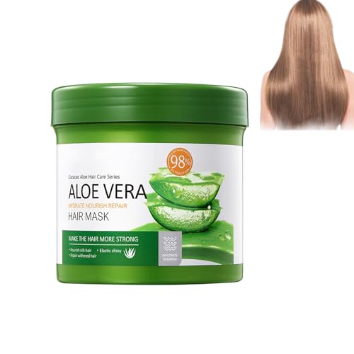 Eazerom 12 Mascarilla Capilar de 500g con Aloe Vera, Mascarilla reparadora hidratante con extracto de aloe vera para cabello seco y dañado, Suaviza y nutre, Para pelo rizado y encrespado