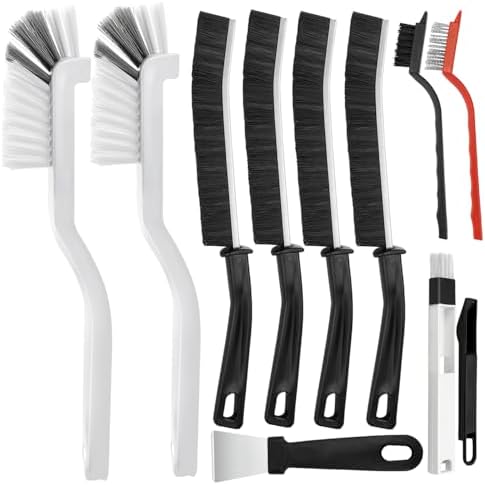 Wohohoho 10Pcs Cleaning Brushes Set, Hard Bristle Crevice Cleaning Brush, Multifunctional Gap Cleaning Brush, Small Corner & Windows Brush, Cleaning Supplies for Groove Window Tracks Bathroom Kitchen