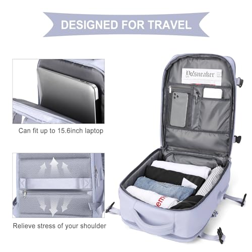 Mochila de viagem grande feminina, mochila de transporte, mochila de caminhada impermeável esportiva