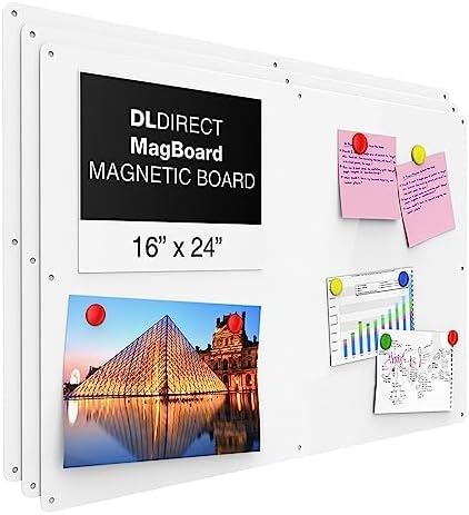 Miniatura 1 de Tablero de pared magnético para la oficina y el hogar, tablero de anuncios grande, tablero magnético - 3 acabados incluidos. Pizarra blanca