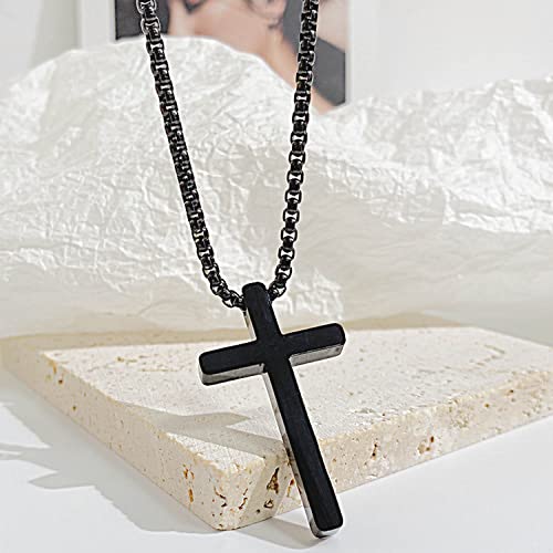 Image of Peora Stainless Steel Christian Cross Pendant Chain Necklace Stylish Jewellery Gift for Men & Women (PX9P48)