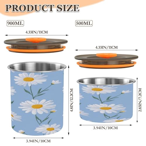 Envase Floral Azul para Café 900ml Acero Inoxidable miniatura 2