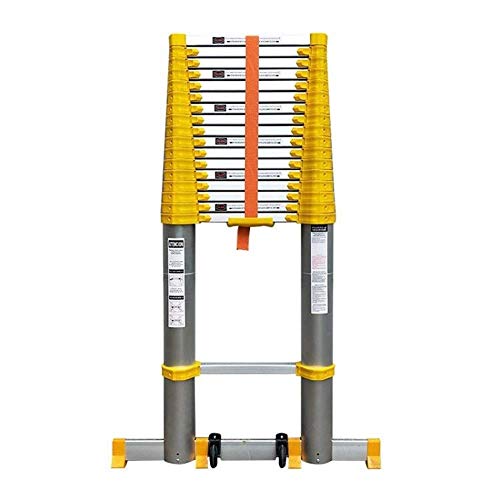 MNBV Las escaleras telescópicas de Aluminio más Altas, con Barra estabilizadora y Ruedas, Escalera de extensión Multiusos para Exteriores de 5/6/7/8 m, Escalera telescópica de Alta Resistencia (t