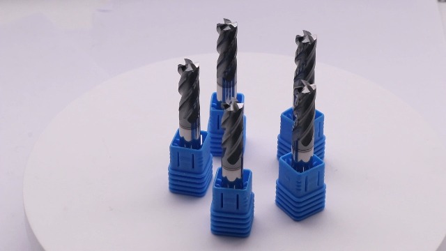 Image of 4 Flute Solid Carbide Square End Mill Set(5Pcs, 3 /8in), AlTiN Coated | 35 Helix, 3 /8 inch Cutting Dia, 3 /8 inch Shank Dia, 1 inch LOC, 2-1 /2 inch OAL For Milling Alloy Steel, Hardened Steel, Iron, Copper