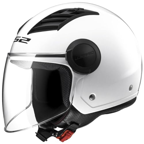 LS2 Airflow Casco Jet Moto – Omologato ECE 22.05 – Leggero Policarbonato HPTT – Calotta Con Schermo Lexan E Aperture Aria – Taglia L 59/60 Cm