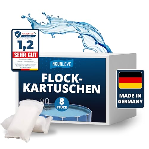 AGUALEVE® Flockmittel Pool Kartuschen 8 x 125g | flockt...