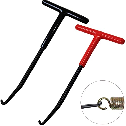 Motorcycle Exhaust Spring Hook T Shaped Handle Exhaust Pipe Spring Puller Installer Hooks Tool with Rubber Coating for Motorcycle Vehicle Springs Removal Installation Adjustment (2pcs)