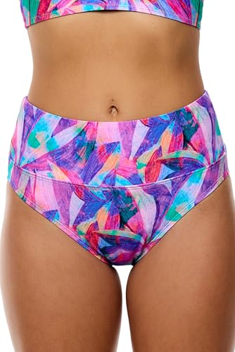 Next by Athena Women's Island Retreat Harmony HIGH Waist Bikini Swimsuit Bottom, Multi, XL