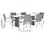 YITHOPI 7 Piece Patio Dining Set with Cushions Gray Poly Rattan Versatile Lounge Furniture Outdoor Lounge Set Patio Furniture Sets Balcony Furniture Sets for patios, Gardens, Decks