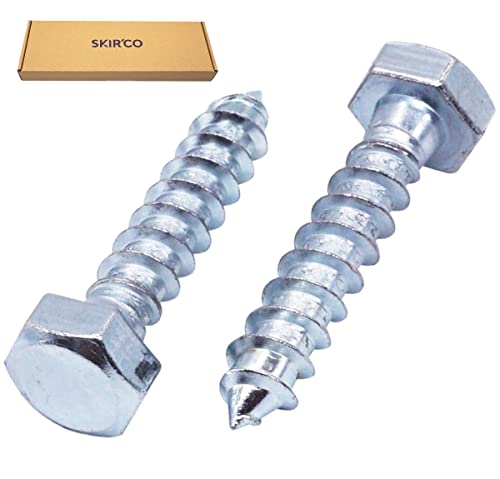 SKIR'CO (50 pcs) DIN 571 Zinc Plated Steel Hexagon Head Wood Screws M8 x 40 mm, Coach Screws, Hex Screw, Lag Bolts - Image 2