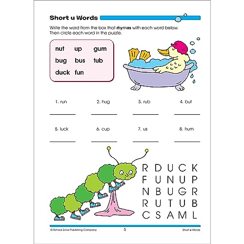 School Zone - Spelling Puzzles Workbook - 32 Pages, Ages 6 to 8, 2nd Grade, Plurals, Blends, Vowels, Consonants, Compound Words, and More (School Zone I Know It!® Workbook Series) (I Know It! Books) 4 41JfCA 0ajL