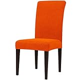 subrtex Dining Room Chair Slipcovers Sets Stretch Furniture Protector Covers for Armchair Removable Washable Elastic Parsons Seat Case for Restaurant Hotel Ceremony(2,Orange)