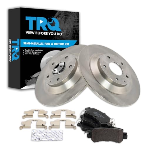 Image of TRQ Rear Brake Pad and Rotor Set Semi Metallic Rotors | For 2013-2015 Mazda CX-5