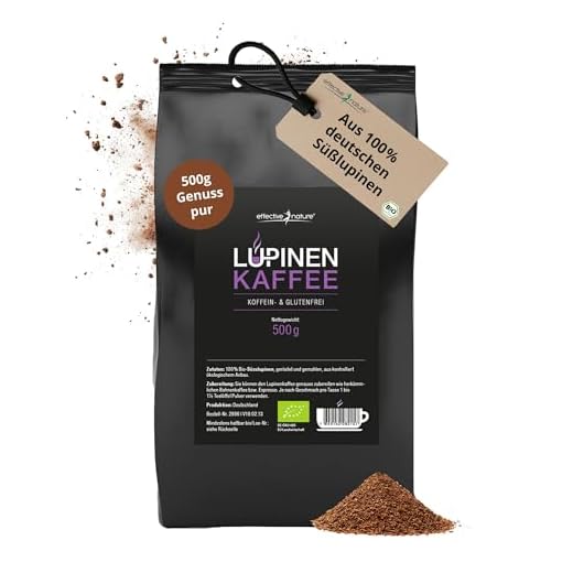 effective nature Lupinenkaffee - 500 g Pulver - Der ideale Kaffeeersatz - Koffein- & glutenfrei - Aus Bio-Anbau - In Deutschland hergestellt - Vollmundig-aromatischer Geschmack