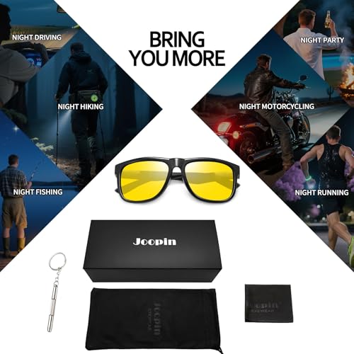 Image of Joopin Polarized Sunglasses Men Women UV400 Protection, Big Chunky Square Sun Glasses, Designer Shades Retro Sunnies Driving