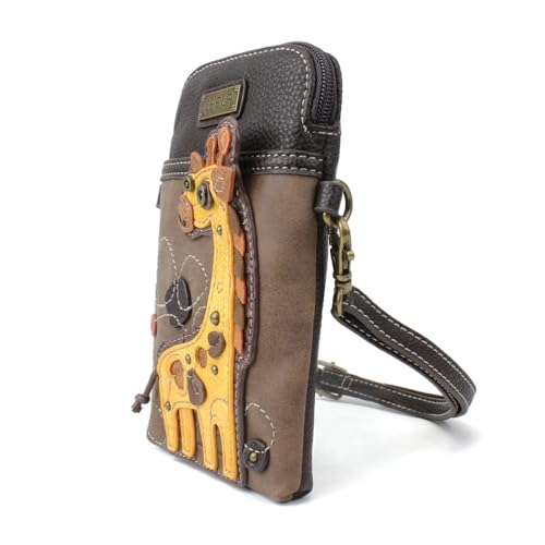 Image of CHALA Wilderness Animal Collection Cell Phone Crossbody Purse-Women PU Leather /Canvas Multicolor Handbag w /Adjustable Strap