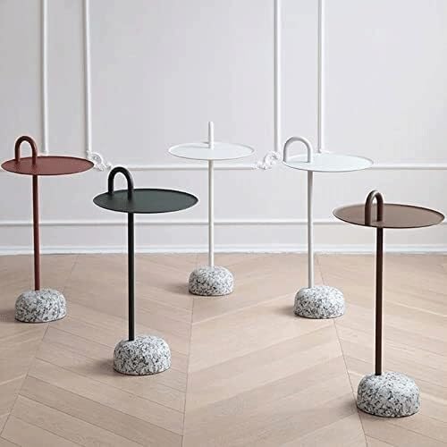 Mesa auxiliar de metal compacta y resistente para interior o terraza 4