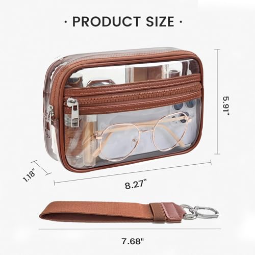 Image of Clear Wristlet Stadium Approved Clear Bag Wallet Transparent Purse for Concerts Sports Events