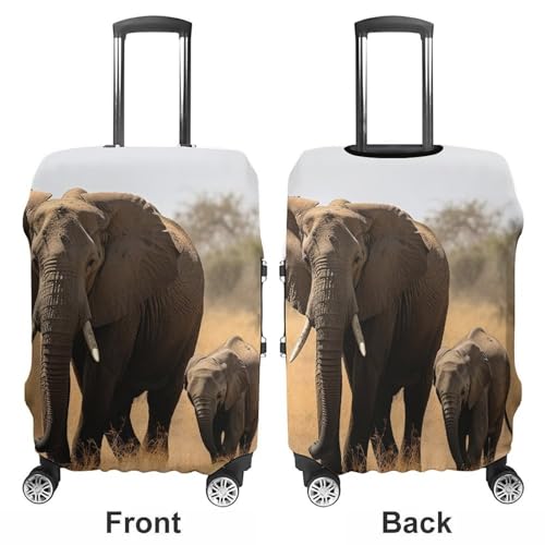 Walking Elephants Luggage Cover, Washable Elastic Suitcase Cover Protector Fit 18-32 Inch Luggage3