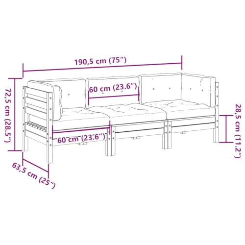 Ensemble de canapés d'extérieur modulable en Bois de Pin Imprégné Durable