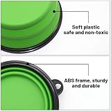 SLSON 2 Stück Hundenäpfe Faltbare Reiseschale,Auslaufsichere Hundenapf mit Bergsteigerkarabiner für Katzen,Hunde und Haustiere für Wasser und Futter (350ml, Blau und Grün)