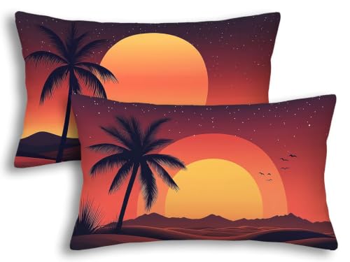 Fundas cojines 40x60 playa para cama juego de 2 fundas de almohada rectangular naranja de sofa 2