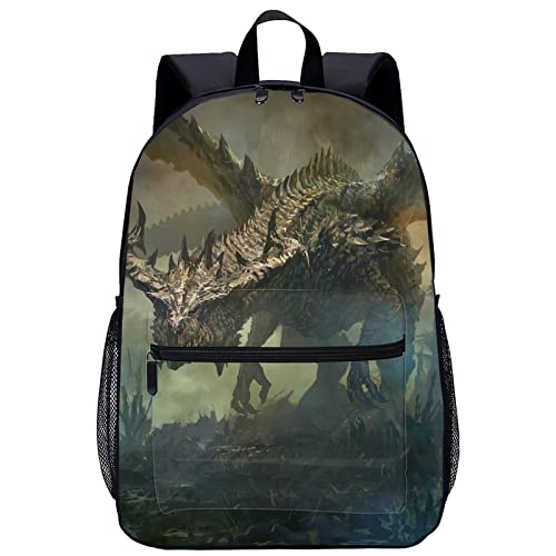 Mochila de moda con efecto dragon 3D cool bolsa ligera para estudiantes de colegio