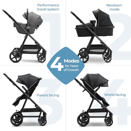 Image of Mompush Baby Stroller, Convertible 2-in-1 with Bassinet Option, Infant Car Seat Compatible, Includes Adapter - Sturdy Full-Size Infant Stroller for Family Adventures