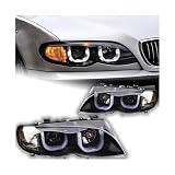 Car Styling Compatible For E46 Headlights 2001-2006 320i 318i 323i 325i Headlight DRL Head Lamp Angel Eye Bi Beam Accessories
