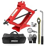 IMAYCC Car Jack Kit Scissor Jack for Car Spare Tire Changing Kit,Portable Tire Jack Repair Kit with Lug Wrench, Car Emergency Kit for Auto/SUV/MPV-2 Ton (4409 lbs) Red